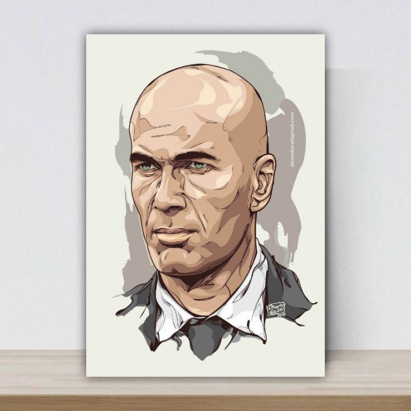 Poster dinding zidane 02/A3+/Tanpa bingkai.