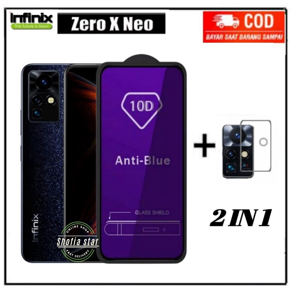 PAKET 2IN1 TEMPERED GLASS BLUE LIGHT ZERO X NEO TG LAYAR ANTI RADIASI FULL COVER