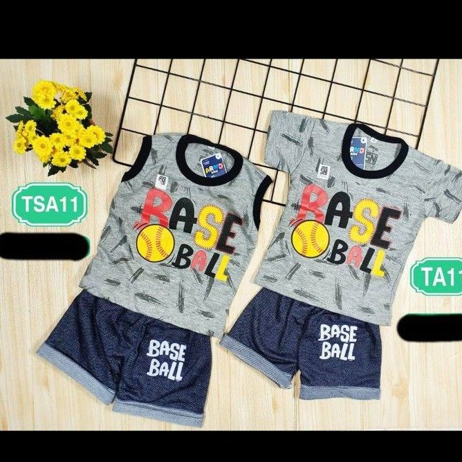 Arno Kids Baju Bayi Setelan Kaos Pendek atau Kutung Dan Celana SNI Usia 3 sd 12 Bulan