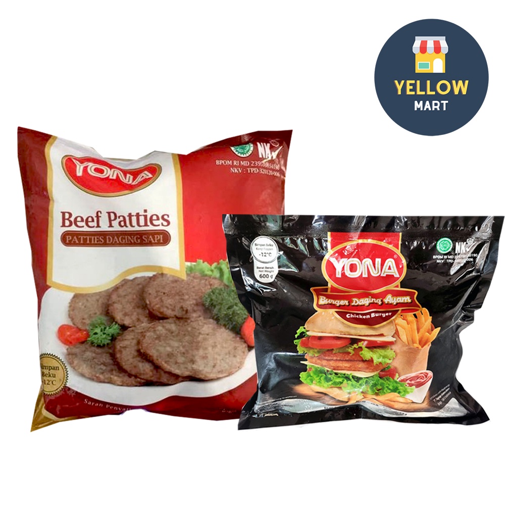 Jual Yona Burger Patties Variasi Chicken 600 Gram & Beef 500 Gram / 1Kg