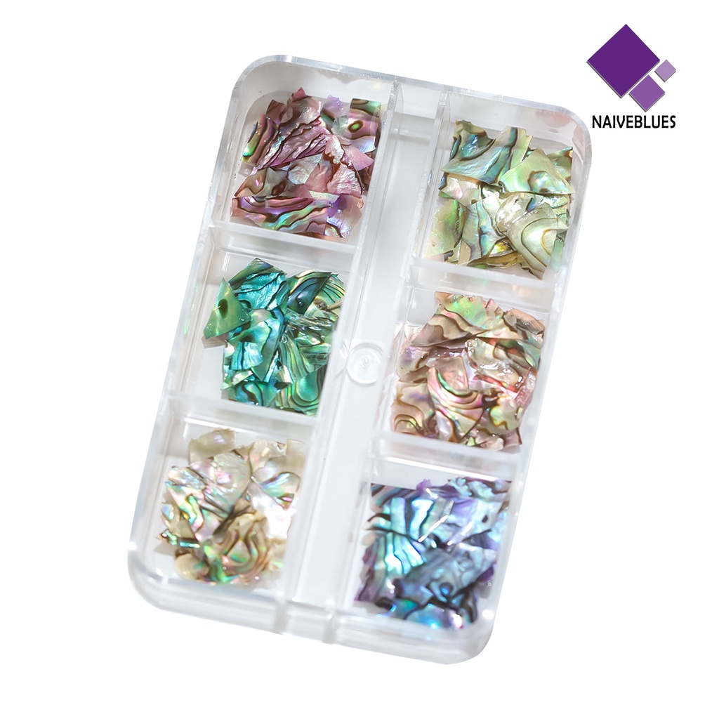 Naiveblue 1 Kotak Dekorasi Kuku Ultra Tipis Bentuk Asimetris Warna Cerah