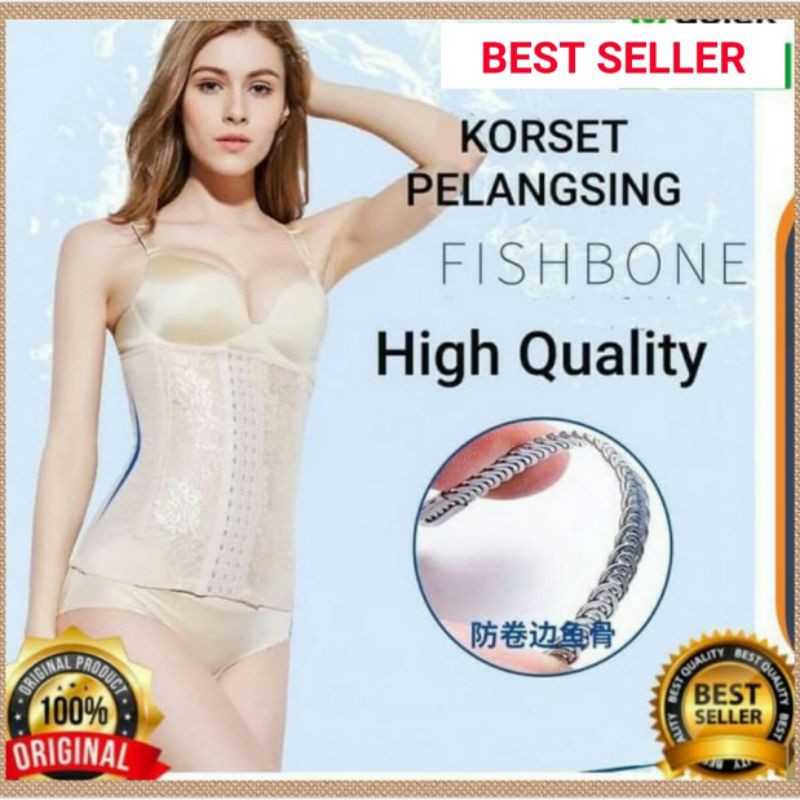 LILY HOOK WAIST TRAINER CORSET PREMIUM KORSET PELANGSING PENGECIL PERUT NYAMAN DIPAKAI