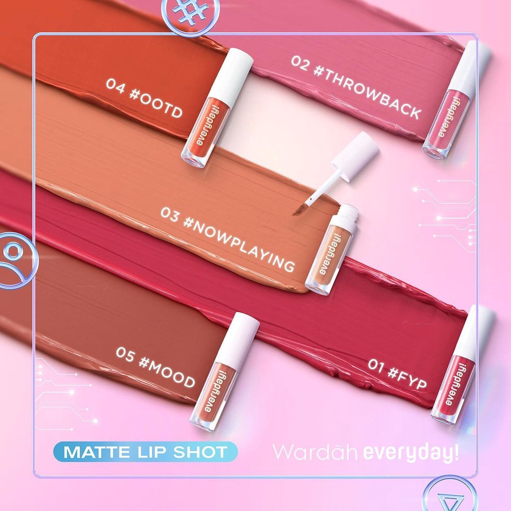 ⭐BAGUS⭐ WARDAH EveryDay! Matte Lip Shot 1,8 gr | Lip Cream | Lip Tint | Lip Stain | Quick Set | Lip Matte | BPOM