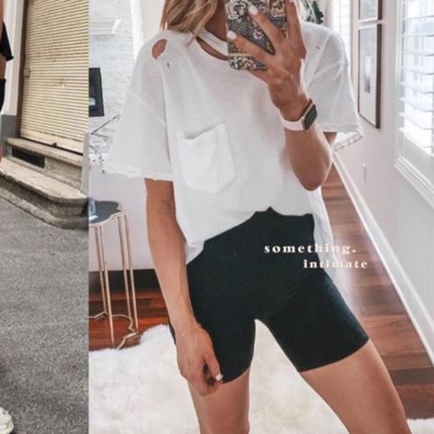 ♠ Forever 21 Active High Rise Ribbed BIKER SHORT / F21 Shorts Legging Pendek Workout Cycling Pants R