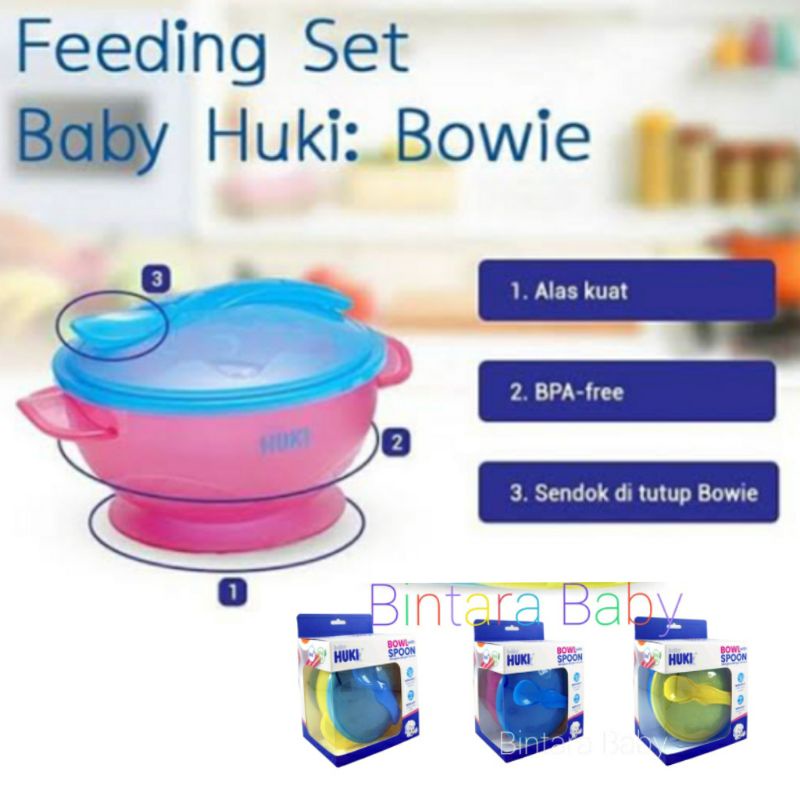 Mangkok Makan Bayi Baby Huki Suction Bowl Feeding set Anti Tumpah