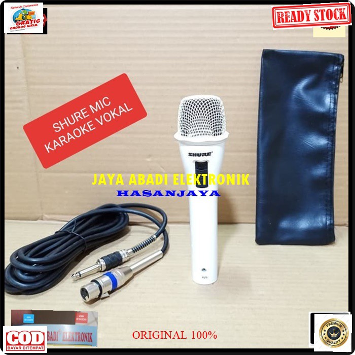 G87 SHURE legendary Mic kabel Microphone cable mik karaoke vocal vokal audio sound system pengeras suara pro profesional mikrophone dynamic legendaris white putih musik G87  BISA SEGALA JENIS AUDIO SYSTEM  TERBUAT DARI BESI METAL  Langsung nyala tanpa bat