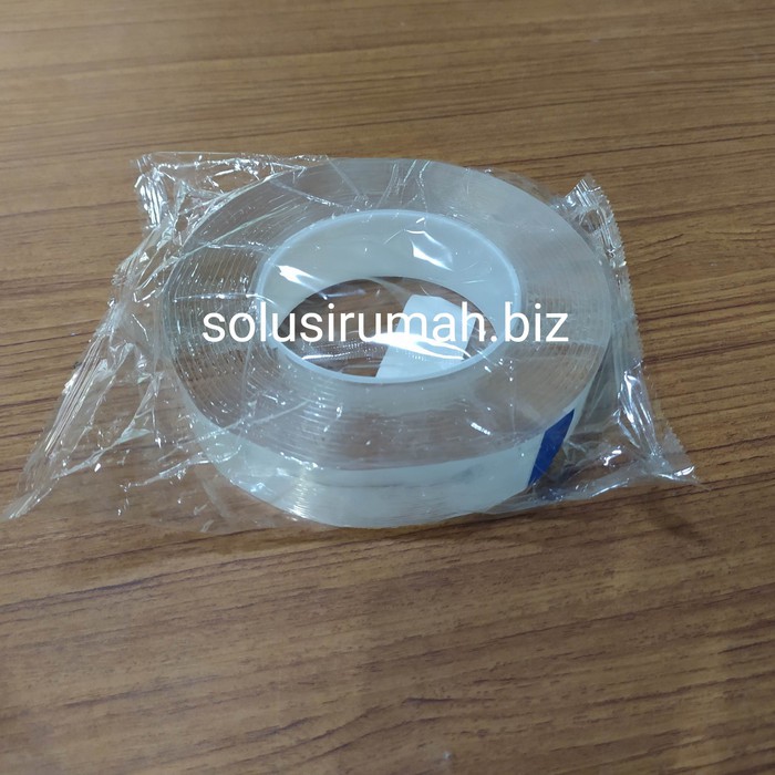 ISOLASI 30MM 5M DOUBLE BENING TRANSPARANT TAPE SIDE BENING BOLAK BALIK