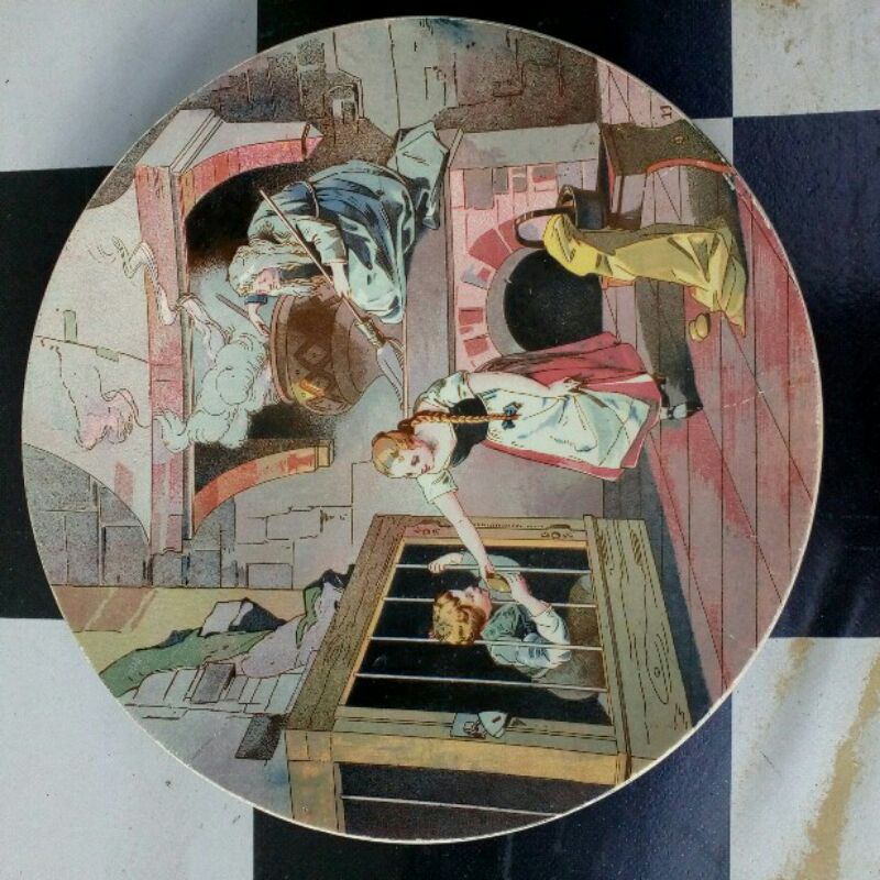 Piring antik Eropa hiasan dinding motif nenek sihir piring hiasan dinding piring antik piring kuno p