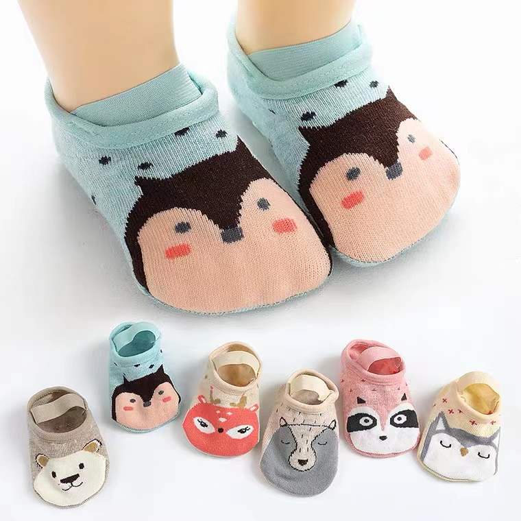 HIPPO LAND Kaos kaki anak bayi ankle dengan strap /Kaos kaki anak laki laki 1 tahun/Sepatu kaus kaki anak bayi bahan katun anti slip 116-117