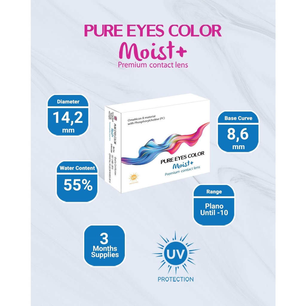 Softlens Warna Pure Eyes Color Moist+ Premium Contact Lens