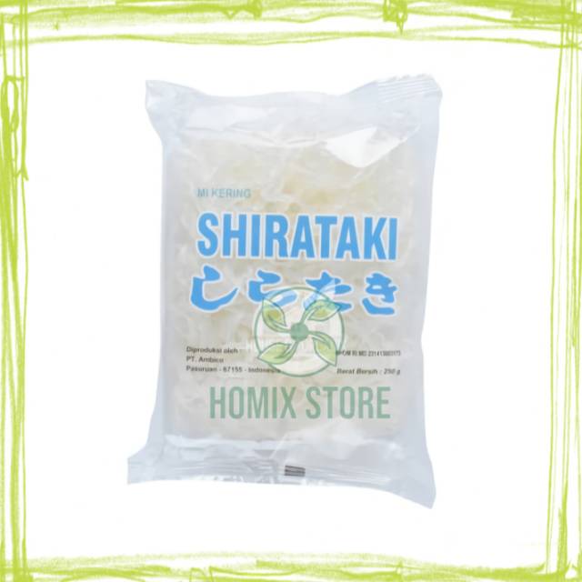 

MIE SHIRATAKI KERING MIE JEPANG DRY SHIRATAKI MIE KERING MI 250 gr (10 keping)