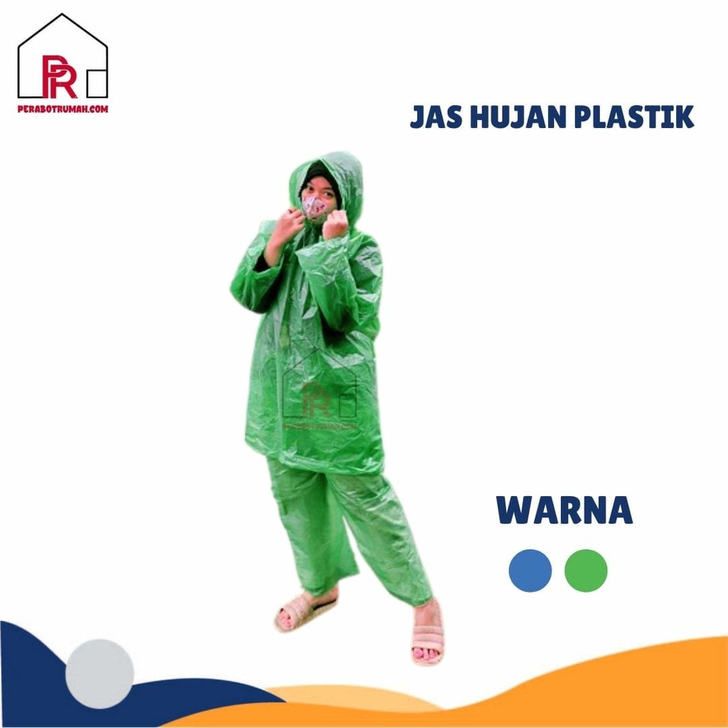 SETELAN JAS HUJAN PLASTIK / JAS HUJAN / JAS HUJAN BAJU &amp; CELANA