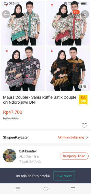 Maura Couple - Sania Ruffle Batik Couple Ori Ndoro Jowi Dnt Garansi