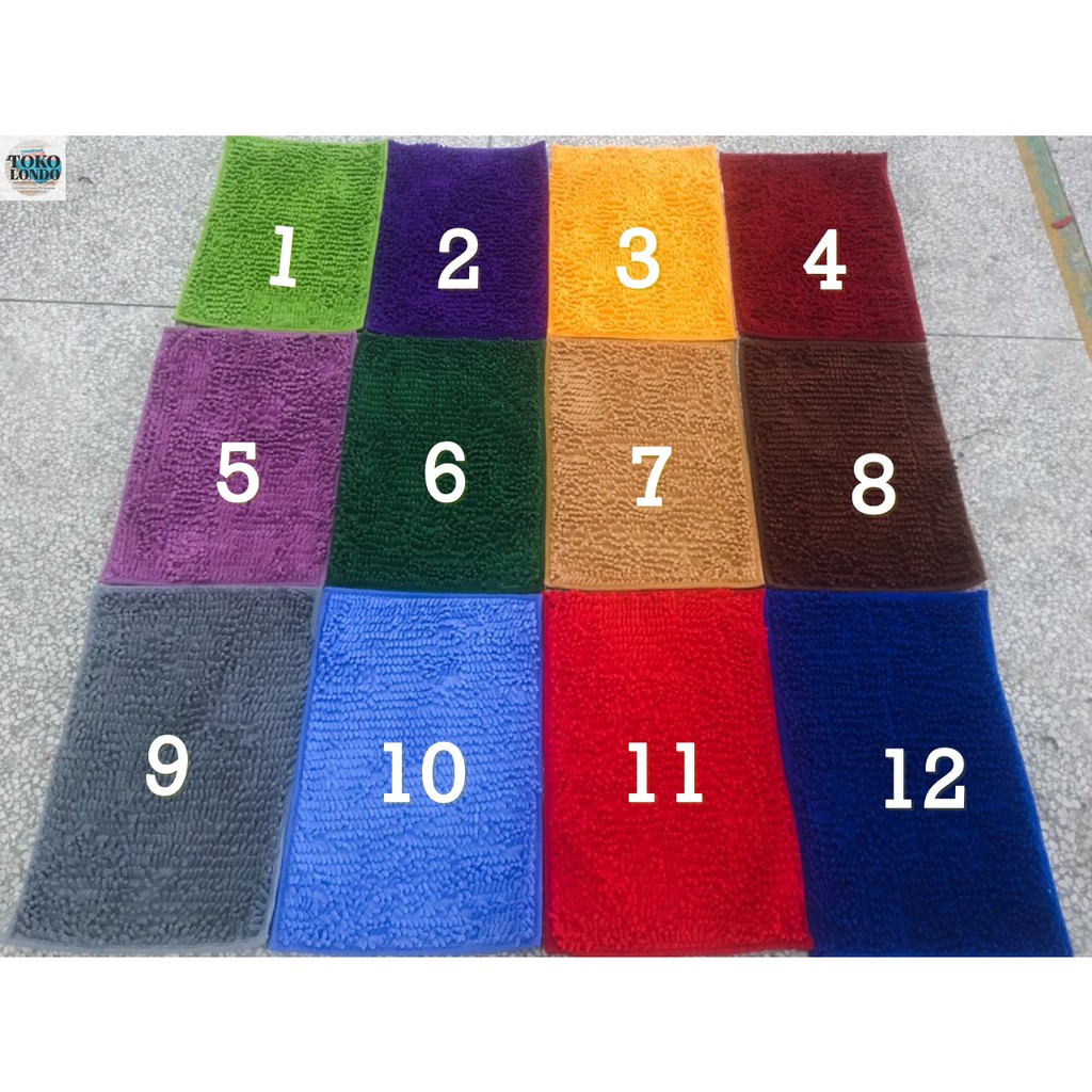 Keset CENDOL Kotak Doff Microfiber 40x60 cm / Keset Kaki / Keset Kamar Mandi PREMIUM / Door Mat Anti Slip (BISA PILIH WARNA)