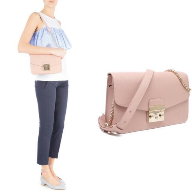 New Furla metropolis shoulder chain moonstone