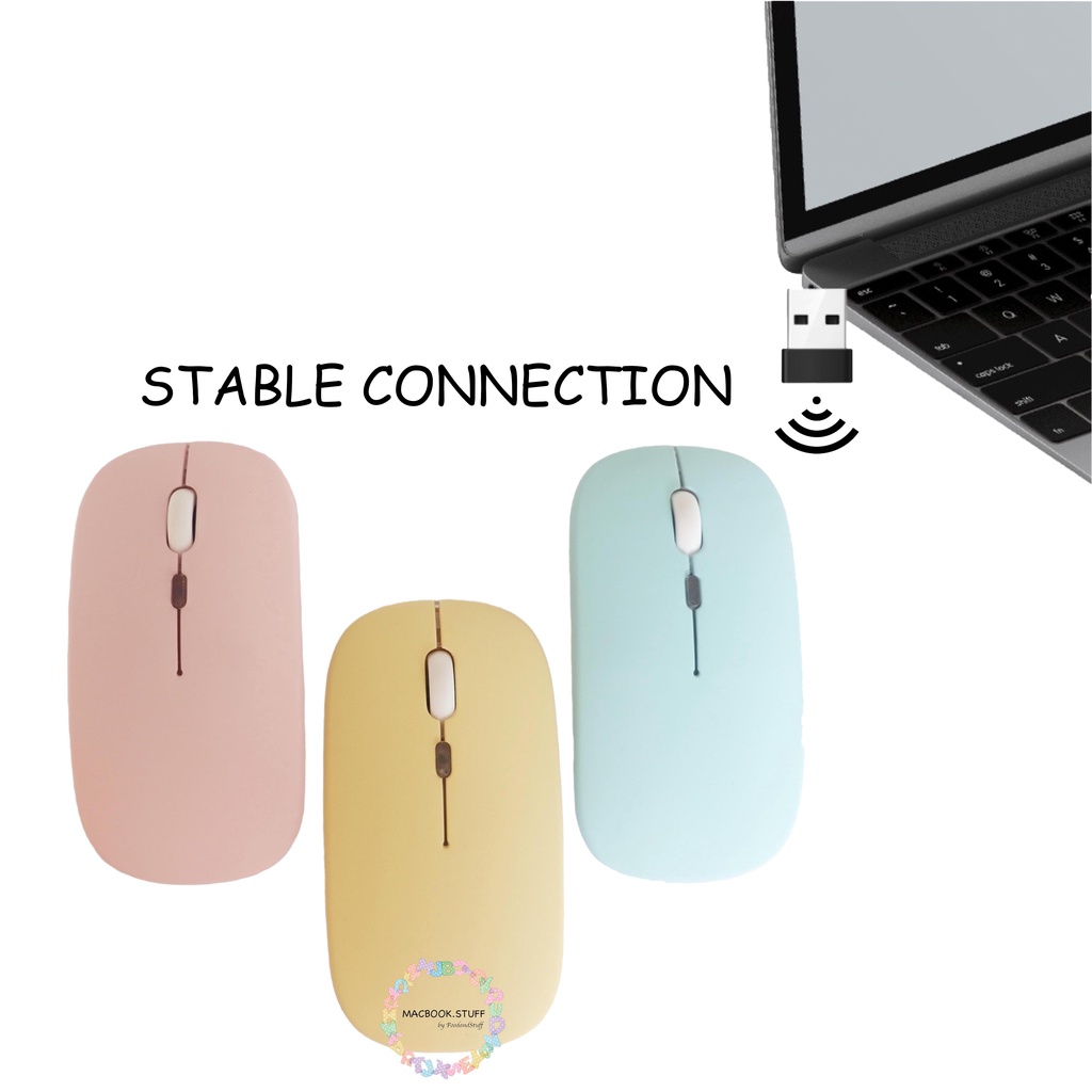 WIRELESS BLUETOOTH SILENT LED MOUSE PASTEL COLOR ULTRA LIGHT SLIM OPTICAL MAC MACBOOK WINDOW LINUX CHROME