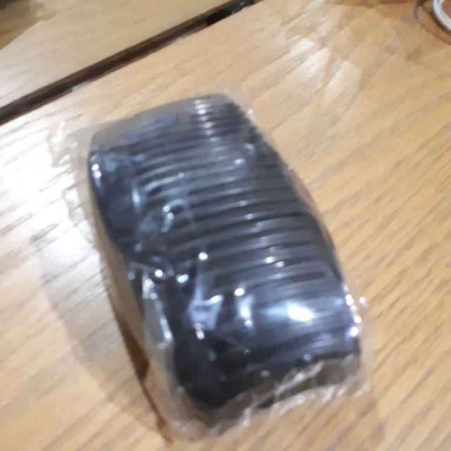 12 Piece Sirkam Plastik 10,5x5,5cm Hitam Polos