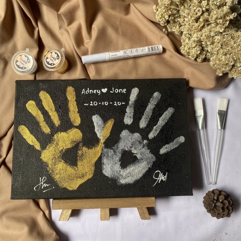 

Handprint Painting | Dyestuff Painting | Canvas 20x30cm Painting Kit | 2 Finest Acrylic