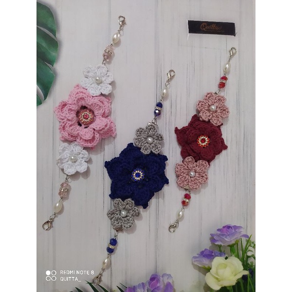 Konektor bunga rajut/konektor masker