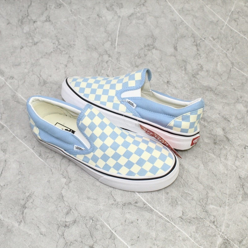 light blue slip on