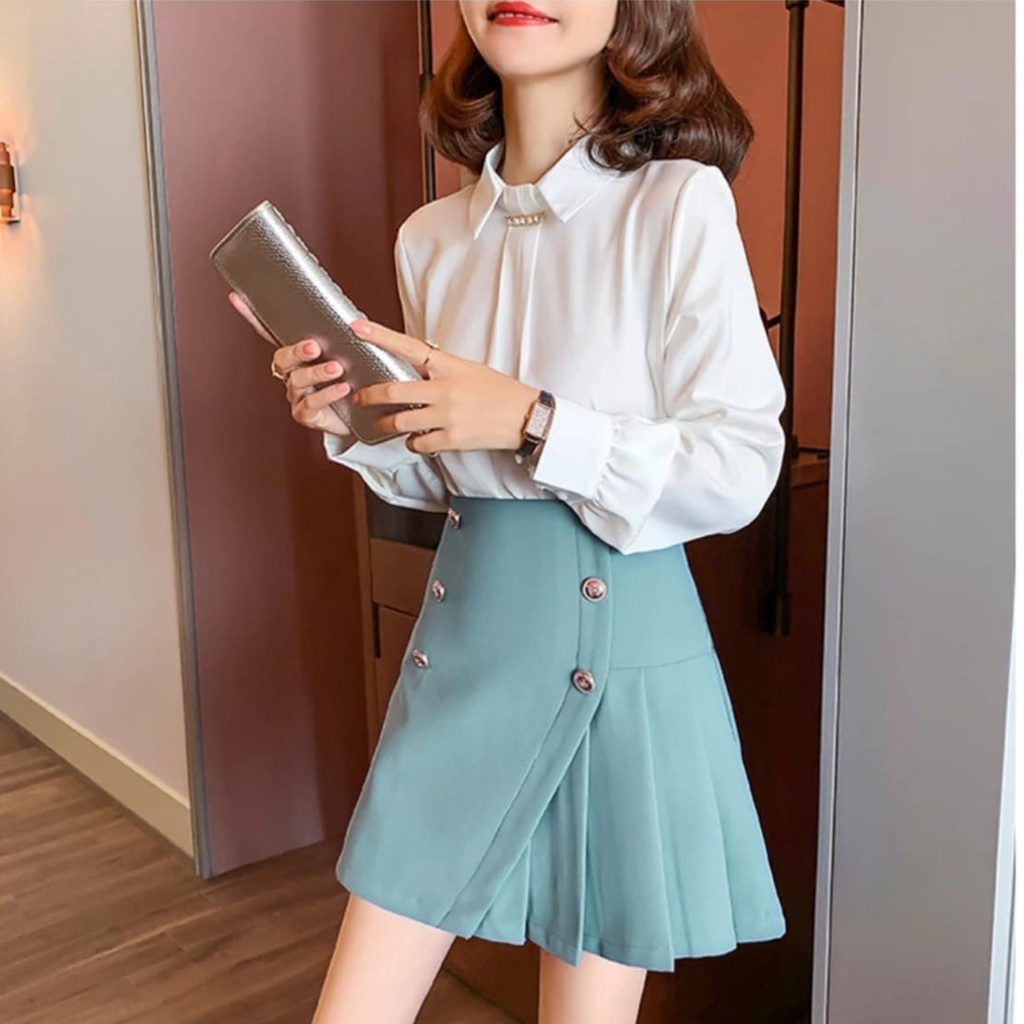 Rok Wanita Mini Skirt import 5500-L tosca