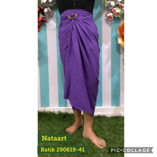 KAIN BATIK KATUN EMBOS WARNA UNGU 230619-41