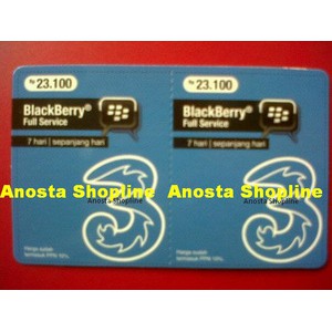 Voucher 3/TRI/Three Paket Blackberry/BB Full Service untuk 7 hari
