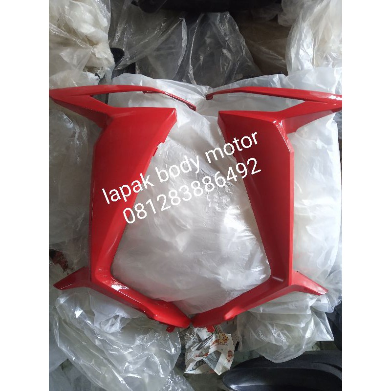 cover bodi body sayap depan samping kanan kiri supra x 125 fi merah
