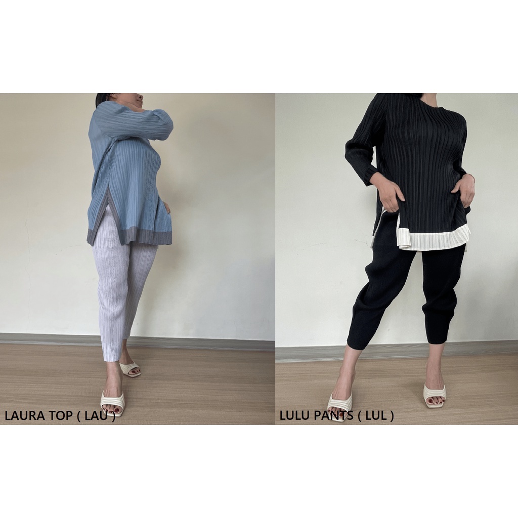 Atasan Wanita Atasan Plisket Premium Pleats Top dan Celana Plisket Premium Pleats Pants - Luara Top 