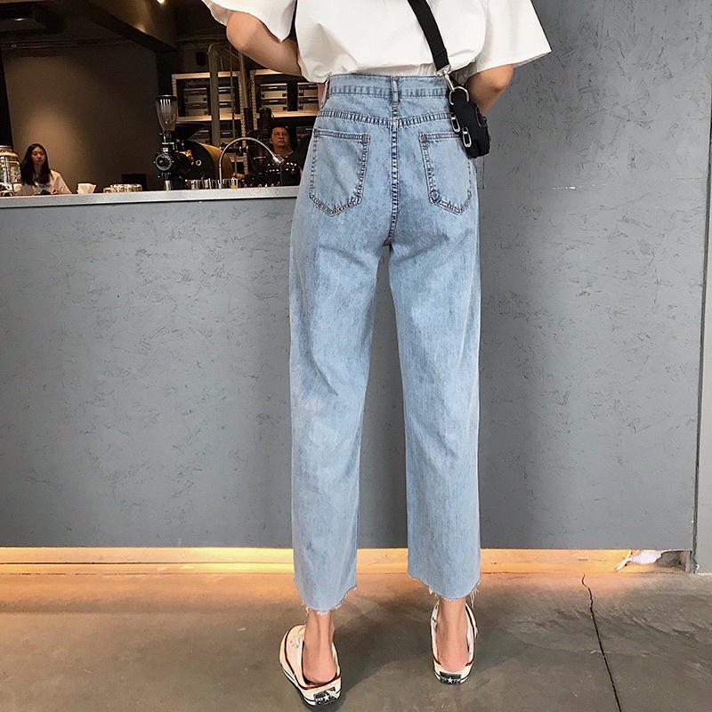 JEANS HIGHWAIST IMPORT CELANA PANTS WANITA CEWEK CULLOTE HW RIPPED BAGGY DENIM MX826