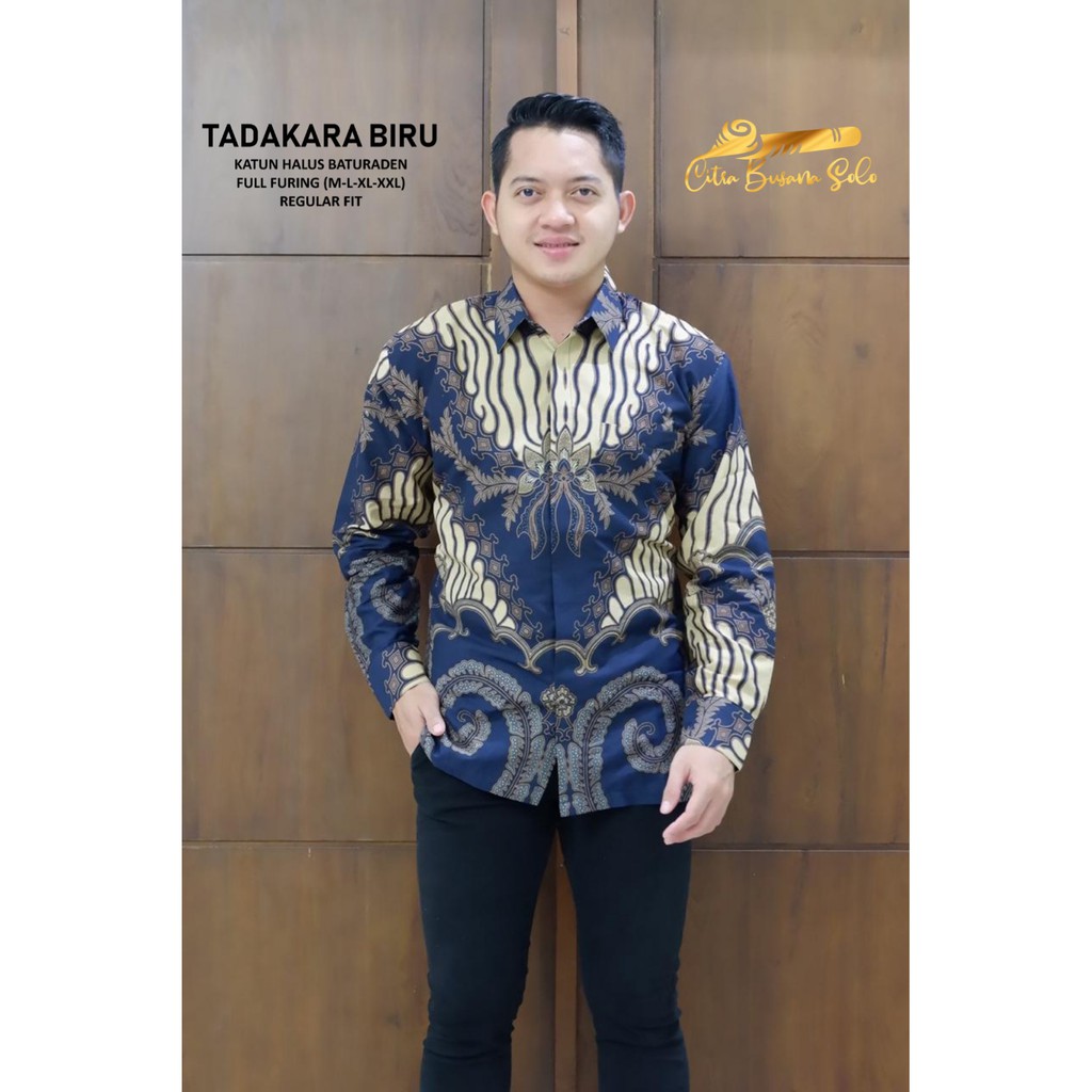 TADAKARA DONGKER Kemeja Batik Pria Full Furing Bahan Katun Halus Baturaden