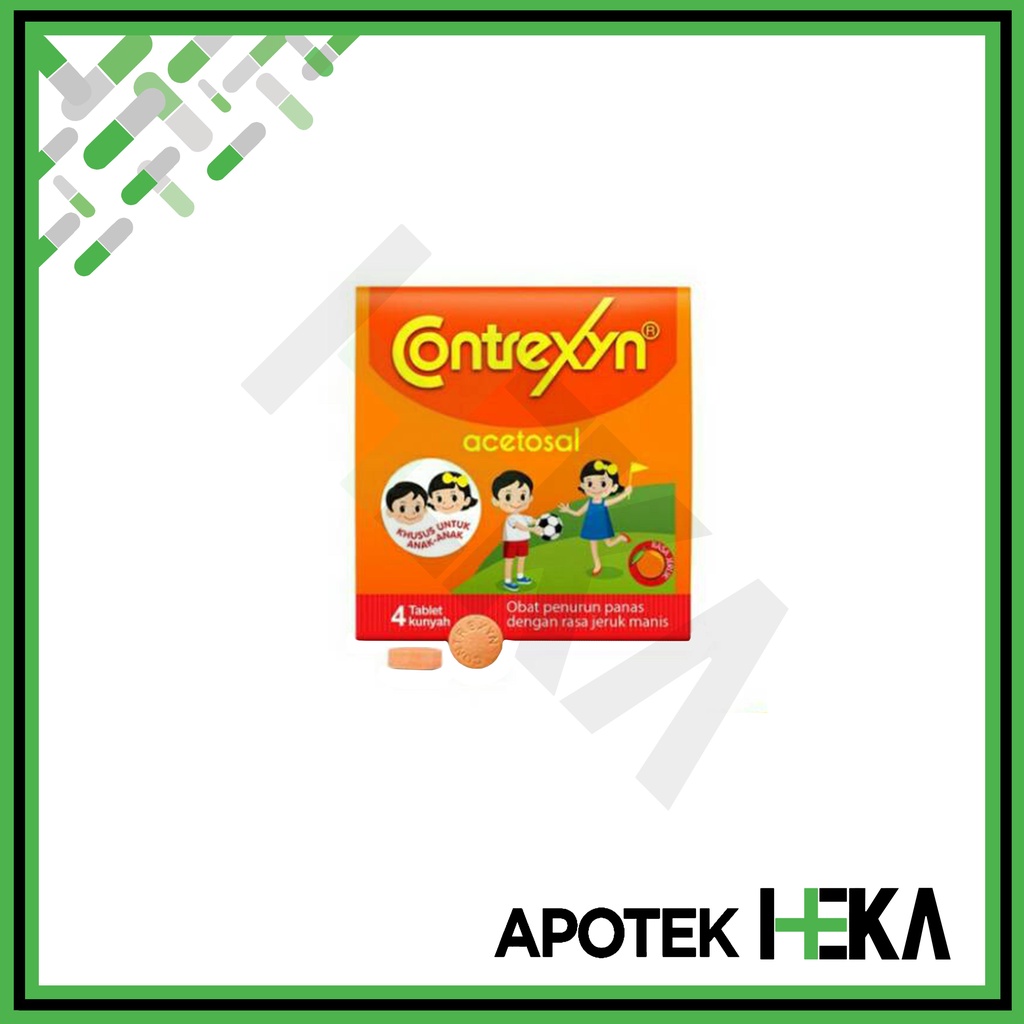 Contrexyn Obat Penurun Panas Anak Rasa Jeruk Strip Isi 4 Tablet Kunyah (SEMARANG)