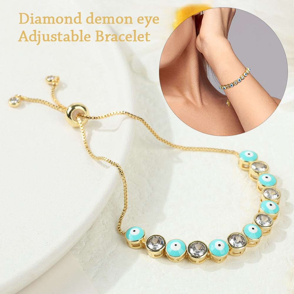 Top Evil Eye Gelang Charm Perhiasan Emas Adjustable Cuff Bangles