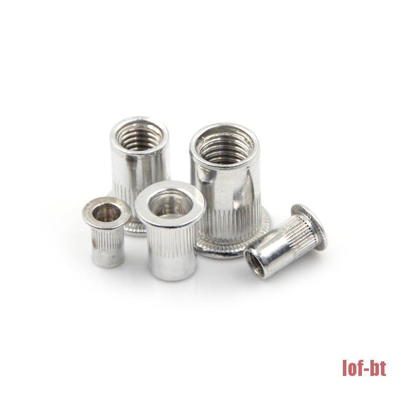 Lof-bt 20pcs Kancing Rivet Kepala Flat Bahan Aluminum Alloy