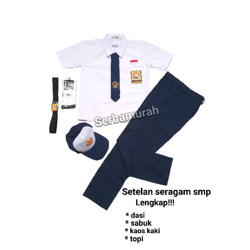 Seragam Sekolah Set Lengkap SMP Baju Pendek Celana Panjang (BACA DESKRIPSI YA GAN/SIST)