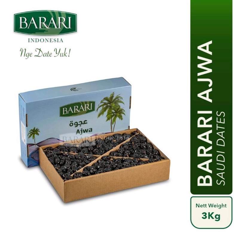 

KURMA AJWA BARARI 3KG / KURMA AJWA MADINAH / KURMA PEKANBARU
