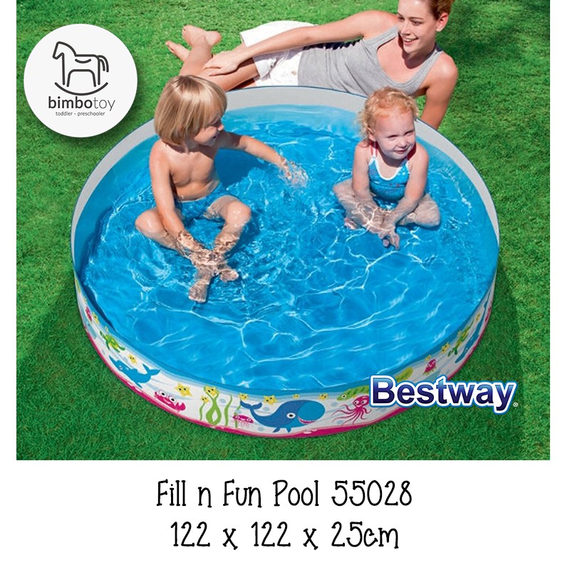 Bimbozone - Kolam renang Berenang anak mandi bola bayi swimming Bestway Fill 'n Fun Pool 55028 55029