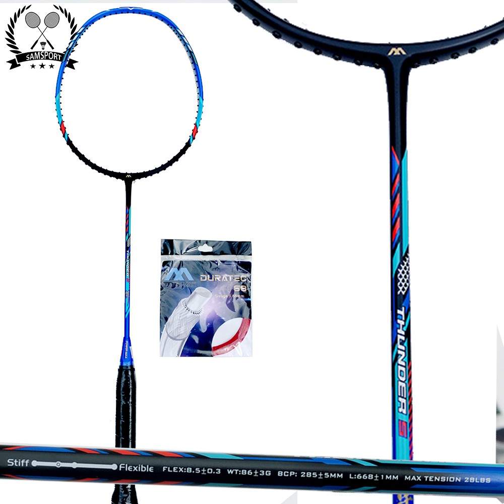 Raket Badminton Murah Power Max Thunder S - Senar Duratec 68