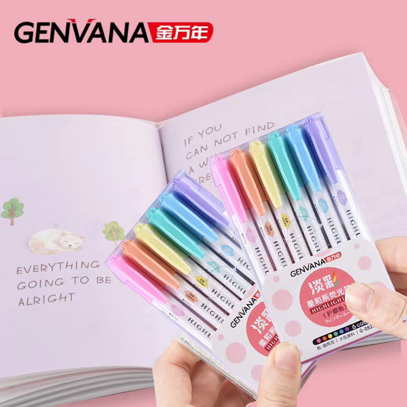 

GENV Dual Tip Highlighter With 6 Pastel Colors