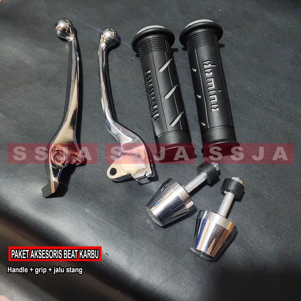 AKSESORIS VARIASI HONDA BEAT KARBU-1 SET HANDLE REM JALU STANG DAN GRIP DOMINO