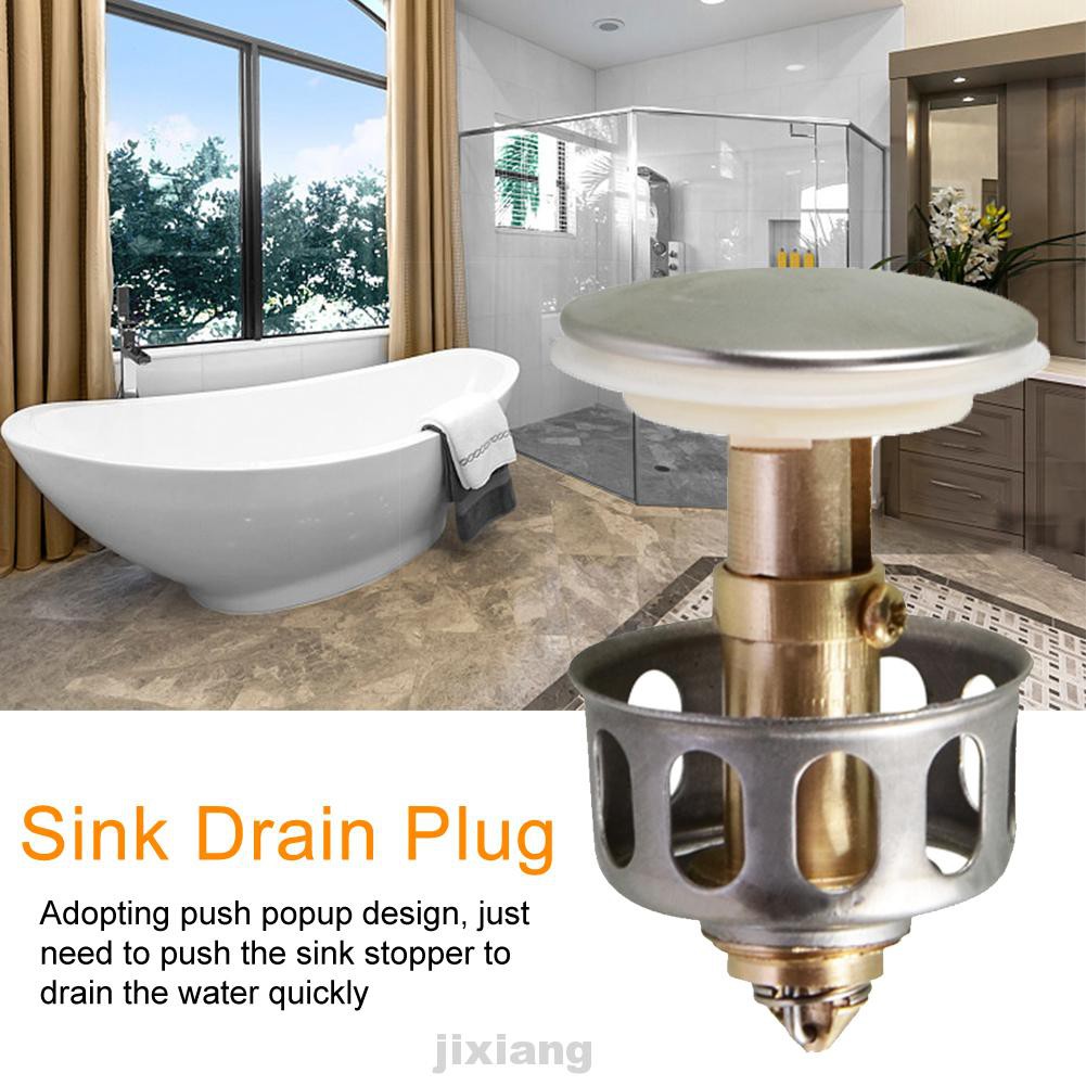 Universal Brass Bathtub Hair Catcher Bathroom Sink Drain Plug Shopee Indonesia