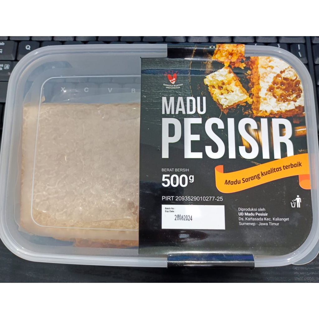 

Madu Sarang Tupperware Kemasan Polos Milifera 500gr Madu Murni Asli HoneyComb Honey Comb