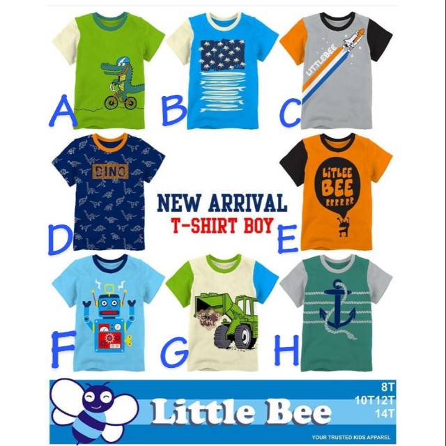 Little Bee  Kaos  Anak  Cowok Laki Junior Umur 5 6 7 8 9 10 