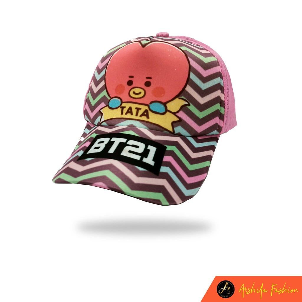 Topi Anak Sablon BTS Karakter K pop Usia 3-10 tahun-Tata