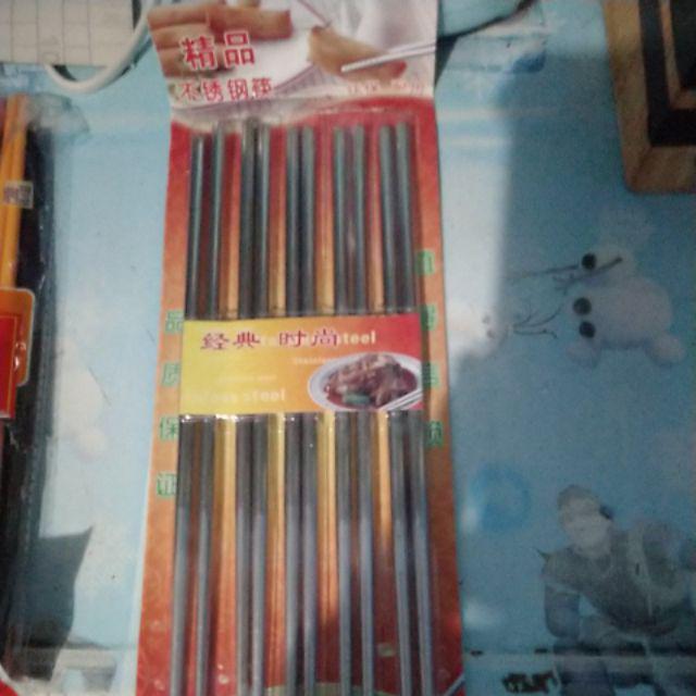 Sumpit Stainless Steel Model Korea 5 Pasang