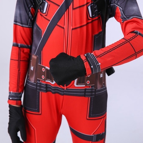 Anak-anak Anak Laki-laki Kostum Deadpool dengan Tas Topeng Superhero Cosplay Suit Bodysuit