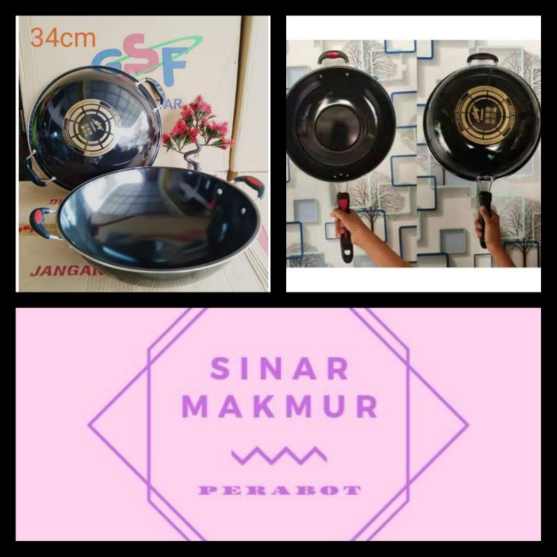wajan enamel gsf anti lengket wajan kuping gsf 2034 wajan gagang gsf 1032p