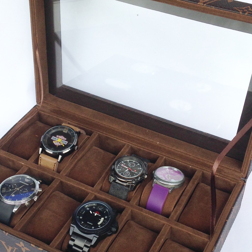 PROMO SPESIAL CROCODILE - Kotak Jam Tangan isi 12 Motif CROCO / Box Tempat Jam / Watch Box Organizer