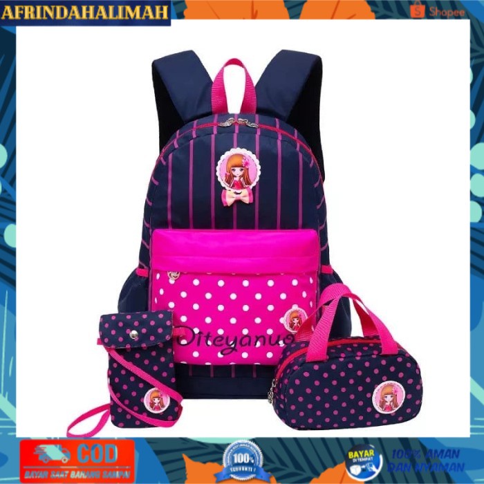 

[TERBARU] ransel sekolah/ ransel kuliah set berbie - Biru