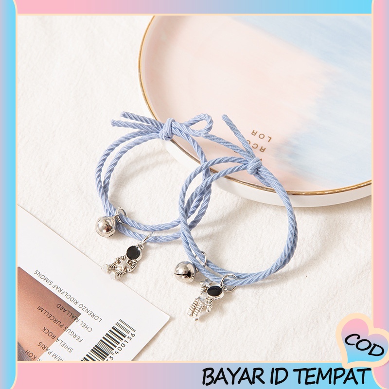 【A.one❤️COD】2 Pcs Sepasang Gelang Tali Karet  Desain Astronot Untuk Pria Dan Wanita Gelang/1 Pasang Gelang